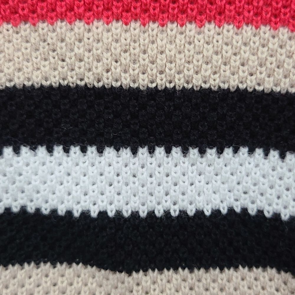 Flamingo Stripe Cardigan Colorful Open Front Soft Knit Workwear M Business Chic - Picture 10 of 10